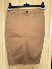Amisu Jeansrock Bleistiftrock braun Gr. 36