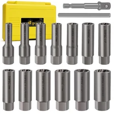 Topec 15PCS Deep Bolt Extractor Kit, 6mm-19mm Nut Extractor Socket Set, 3/8" ...