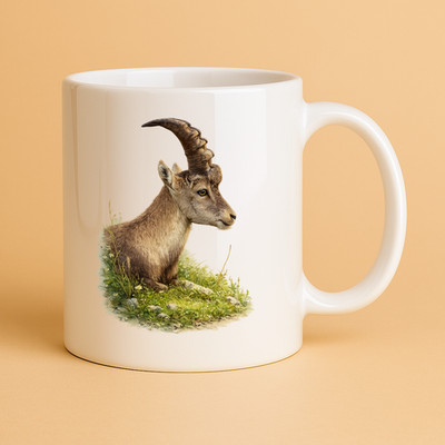 Schöne Kaffee Tasse Steinbock Natur Tiere wandern Alpen Berge Wildtiere Geschenk
