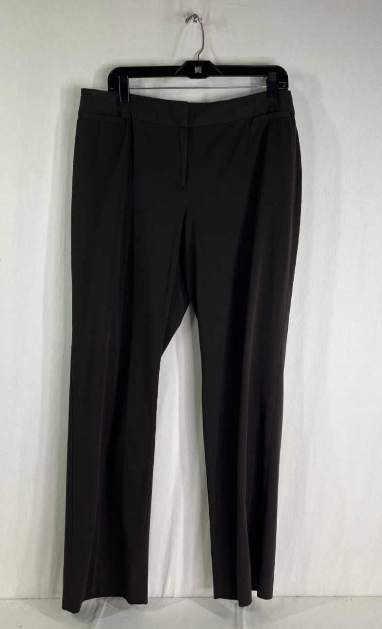 Liz Claiborne Women's Dark Brown Wide/Straight(?) Leg Pants - Size 14