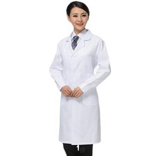 Blouse blanche pour femme, uniforme d'infirmière, de médecin, col à