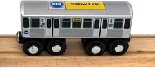 Munipals MP03-11YW Wooden Subway L Train Car Chicago CTA Yellow Line