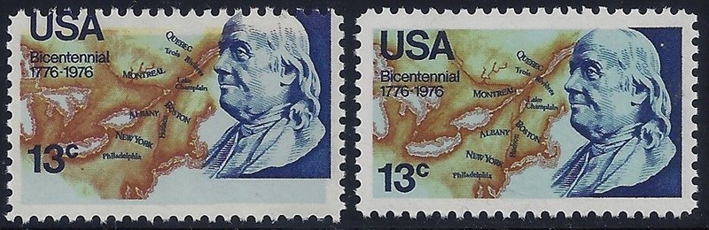 1690 - Huge 2-Way Color Shift Error / EFO "Benjamin Franklin" Mint NH (S23)