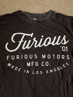 MWT Affliction Fast & Furious Large Black 2 Sided Tee T Shirt Top Clothing Men.