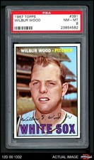 1967 Topps #391 Wilbur Wood White Sox DOUBLE-PRINT PSA 8 - NM/MT