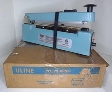 ULINE H-161 8" Tabletop Impulse Sealer with Cutter + 1000' 6mil 3" Polytube Roll