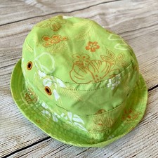 Kitestrings Green Orange Hawaiian Floral Bucket Hat Infant Baby 1 Sz