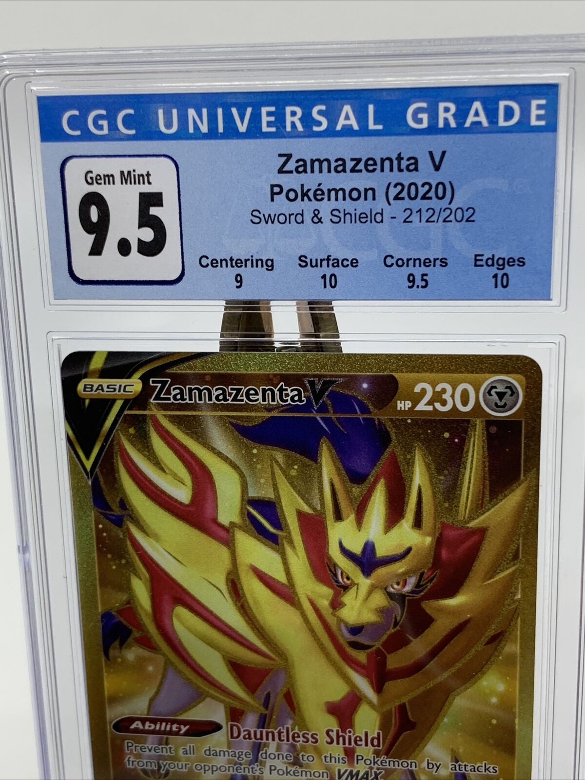 Zamazenta V Gold Secret - 212/202 - Sword & Shield – Card Cavern