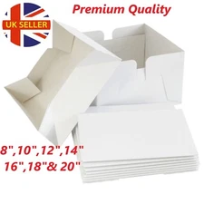 WHITE CAKE BOXES WITH LID 8",10",12",14,16 & 18" inch for Wedding,Birthday Party