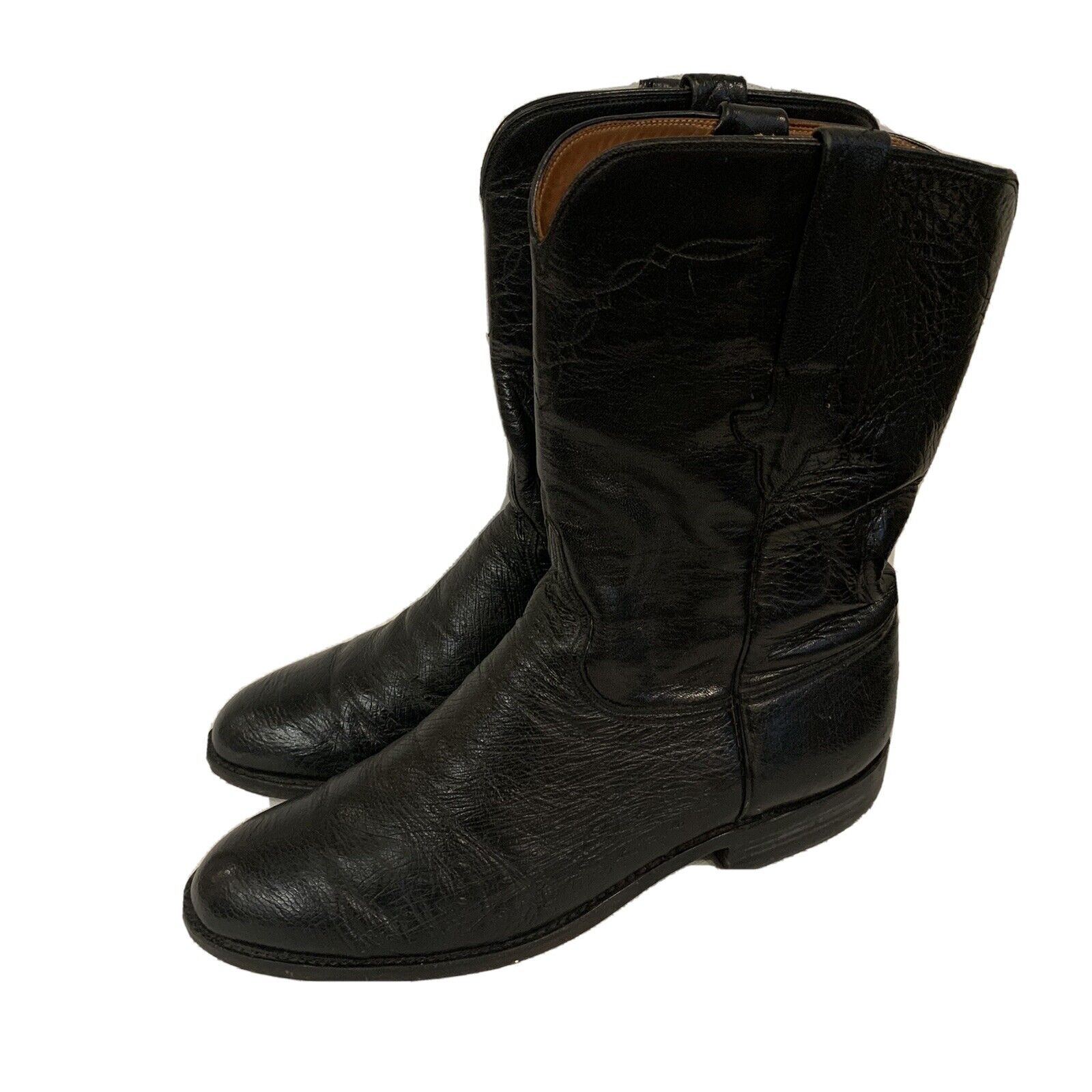 LUCCHESE HANDMADE SMOOTH OSTRICH ROPER COWBOY BOO… - image 1