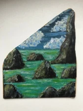 картина міні океан море скали гори небо акрил 6х5 дюймів акрил