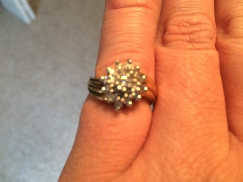 Vintage Diamond Cocktail Ring 14K Gold . Size 6 HIGH QUALITY 5.48g - Picture 2 of 8