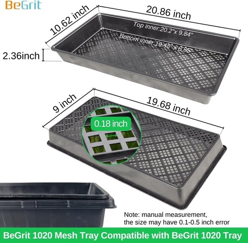 Bandejas de malla duraderas 1020 para microgreens - Paquete de 12 macetas para plántulas, 10"" x 20"" - Imagen 4 de 8