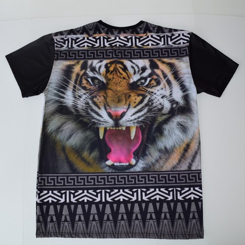 Vintage Animal Print T-Shirt Size XL/2XL 80s 90s Woman's Tribal Tiger Roar Shirt - Picture 3 of 6