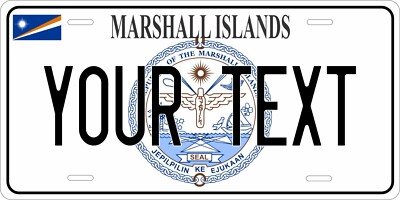 Marshall Islands Flag Seal License Plate Personalized Auto Bike Motorcycle