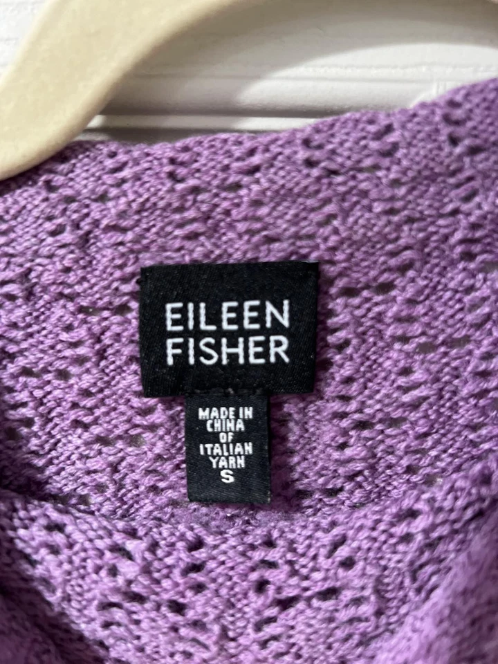 Suéter EILEEN FISHER Mujer LANA MERINO Manga Larga Púrpura Talla Pequeña A000240 Foto 3 de 4