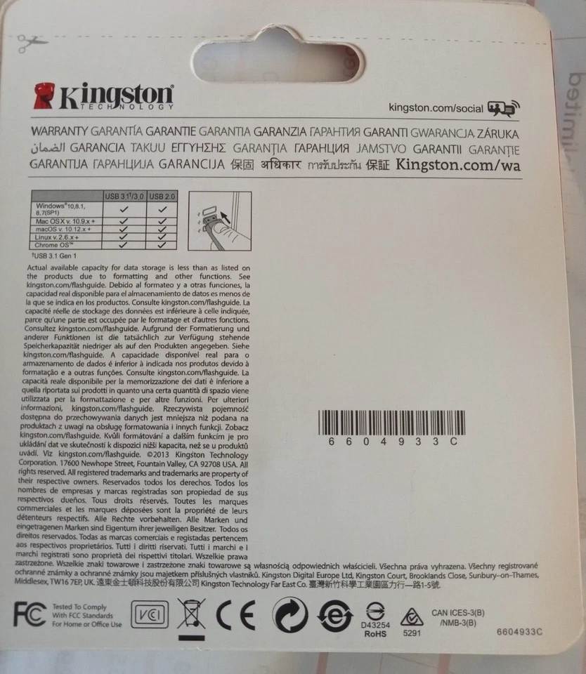 Kingston USB PENDRIVE DATA TRAVELER  USB 3.1/3.0/2.0.    8GB - Image 4 of 4