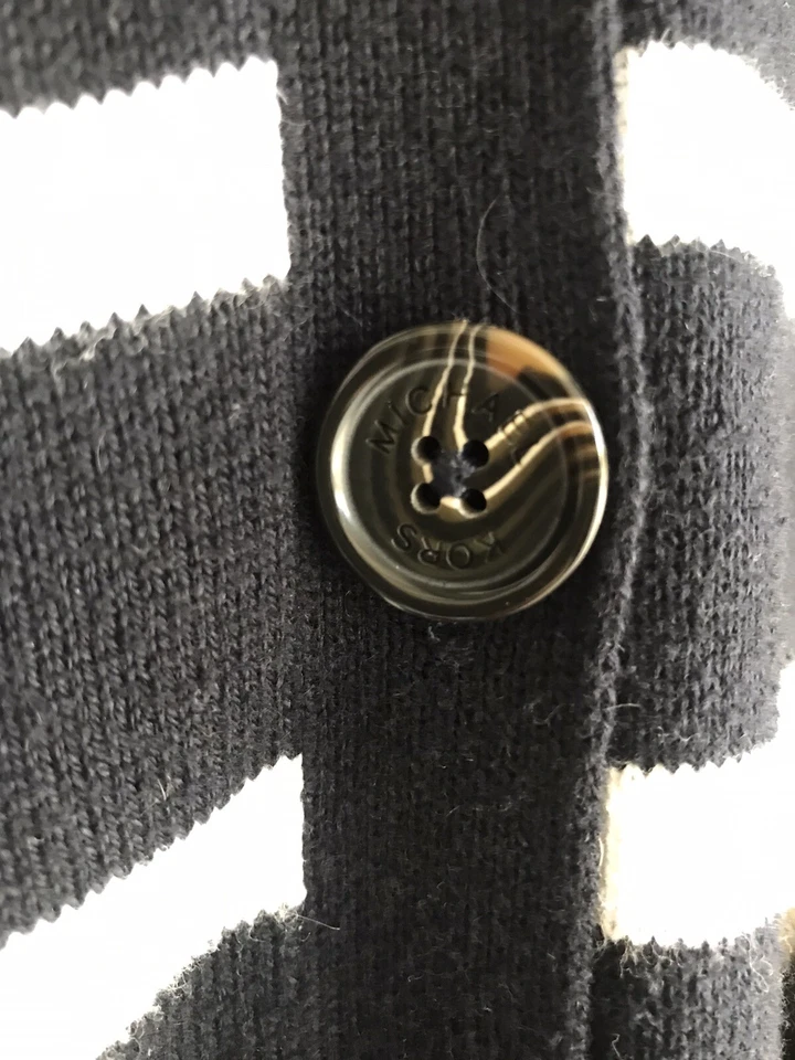 MICHAEL Michael Kors темно-синий в полоску кардиган с кабель трикотажа рукава маленький - Изображение 4 из 4