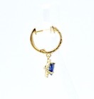 14k Yellow gold Natural Sapphire & Diamond Earring September Birthstone dangle — photo 3
