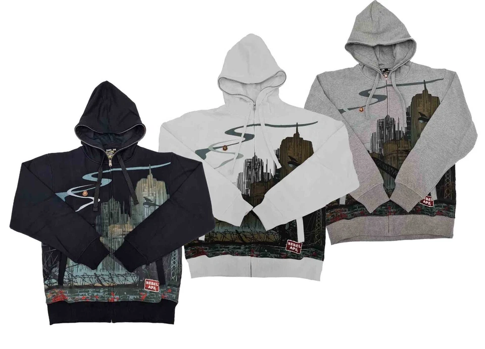 Rebel Ape Hombre Streetwear Diseñador Sudadera – Urban Gráfico Cremallera Nyc - Imagen 1 de 1