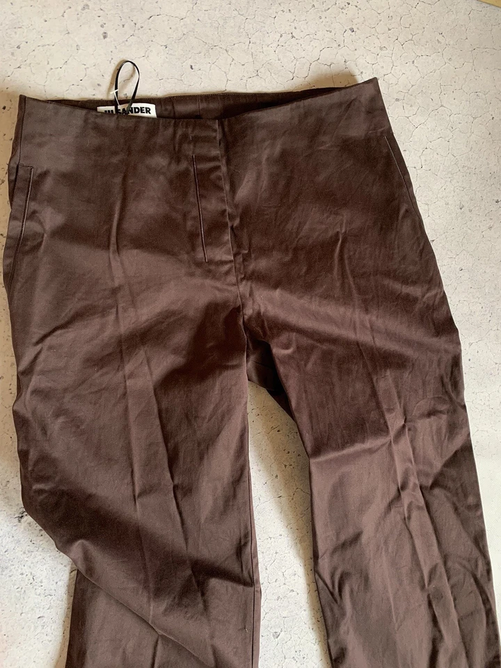 Jil Sander Pantalones Marrón Talla 36 Chinos Vestido Recto Algodón Foto 2 de 4