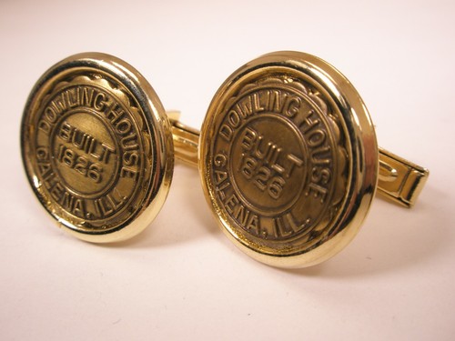Dowling House Galena Illinois Travel Souvenir Vintage Cuff Links - Picture 5 of 7