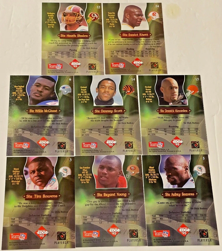1995 Collector's Edge Football ROOKIE ROUNDTABLE Complete Your Set, You Pick One - Image 2 of 2