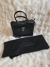 Versace Collection Black Pebble Leather Shoulder Bag