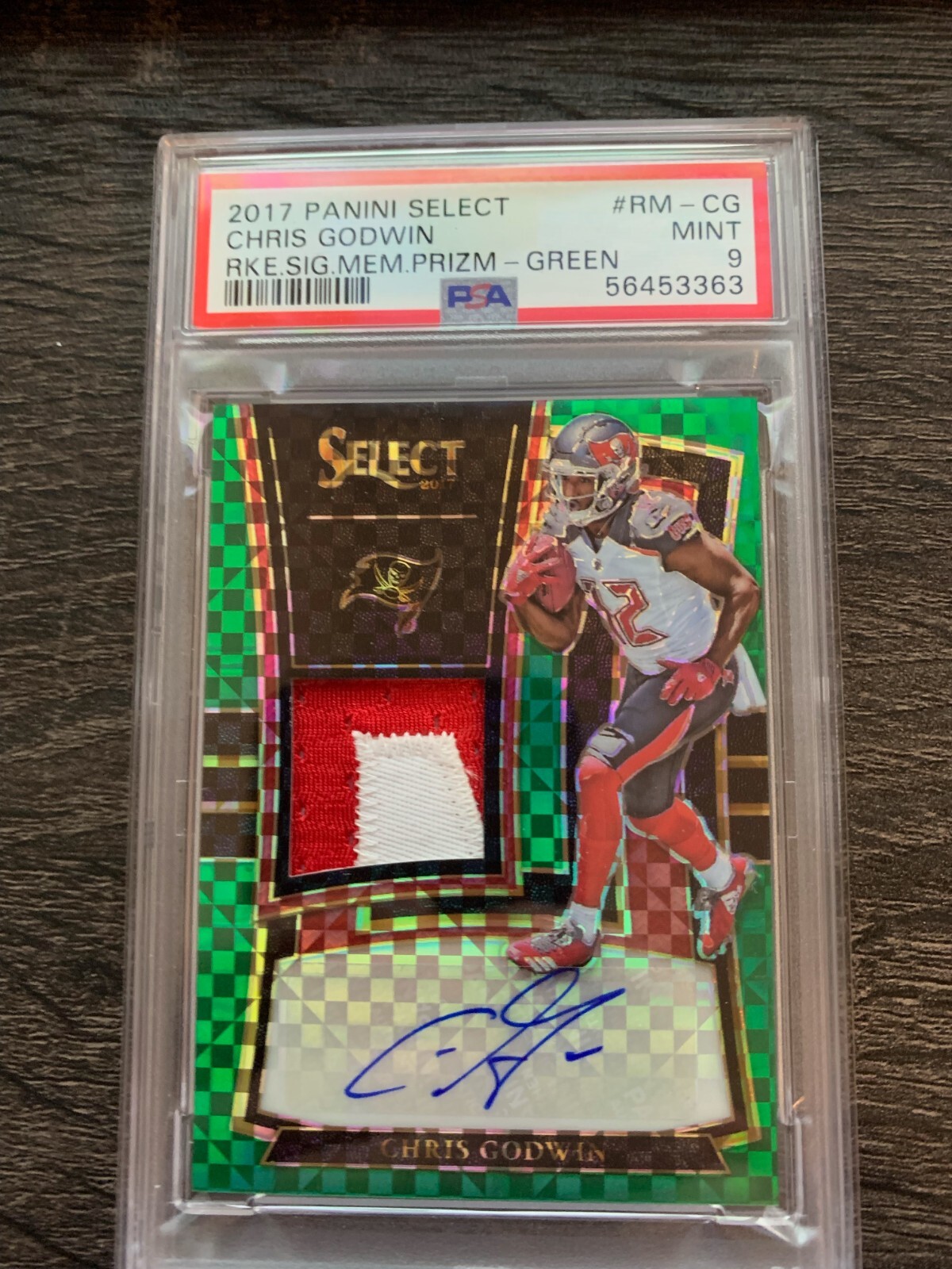 Chris Godwin Panini Select Rookie Signature Memorabilia Prizm #RMCG Green