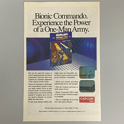 BIONIC COMMANDO GAME NINTENDO NES FAMICOM CAPCOM 1990 VINTAGE RETRO ...