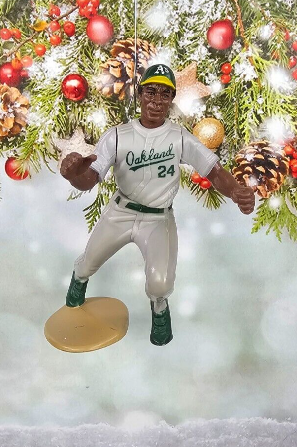 OAKLAND A's Rickey Henderson MLB Sports Figure Christmas Ornament FREE Ship!