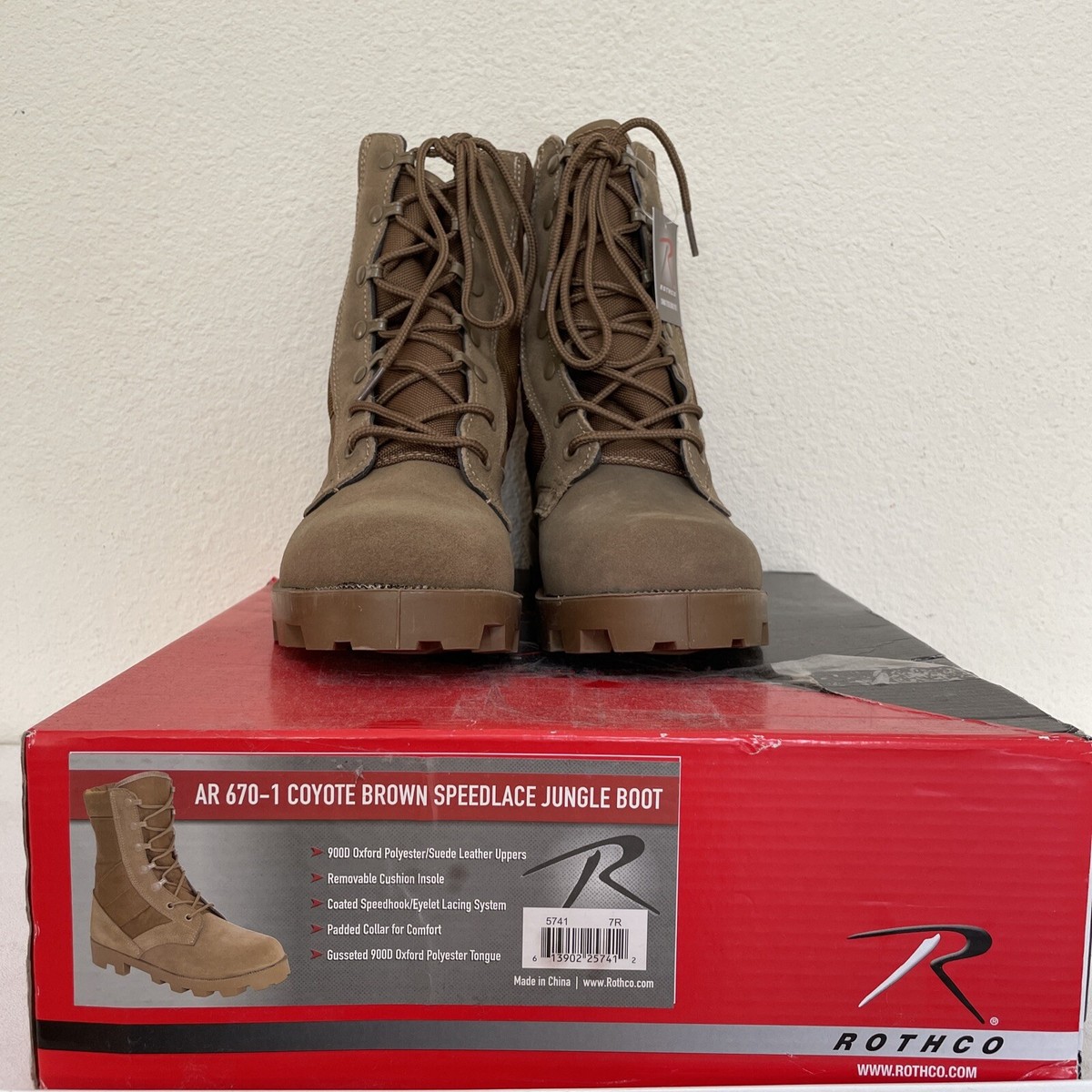 NIB Rothco AR 670-1 Coyote Brown Speedlace Jungle Boot Brown  display picture 3