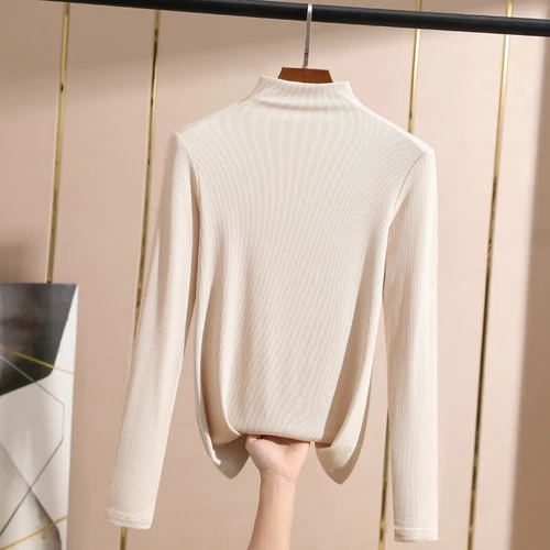 Damen Rollkragen Langarm T-Shirt Leicht Base Layer Stretch Slim Top - Bild 19 von 29