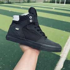 Supra Men's Supra Vaider all black Silver Tail Cowhide +canvas High Top limit