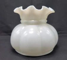 Vintage Opal Melon Shade, ribbon-Top, 7 in fitter student lamp