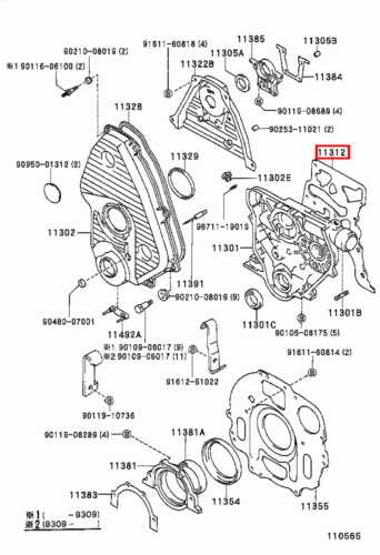 Genuine Hilux LN171 LN170 LN167 LN166 3L 5L 2L Timing Gear Cover Case Gasket - Picture 3 of 20