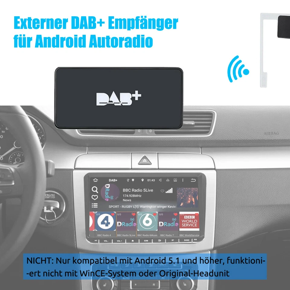 ESSGOO DAB/DAB+ Adapter UKW-Übertragung Empfänger für Android Autoradio 5.0+ - Bild 2 von 4