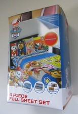 NEW Nickelodeon Paw Patrol 4-Piece Full Sheet Set Microfiber Fitted Flat
