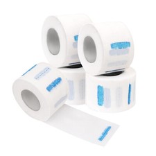 5 Rolls Barber Neck Strips Neckbands Paper Roll, Barbershop Supplies,White/Black