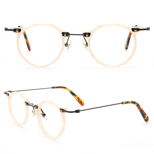 Classic Vintage Round Tortoise Eyeglasses Frames Men Women Full Rim Spectacles - Picture 13 of 14