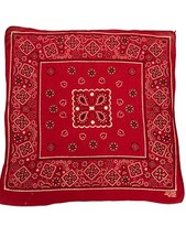 Vintage Red Bandana Handkerchief RN13960 Selvage edge fast color 20" 136