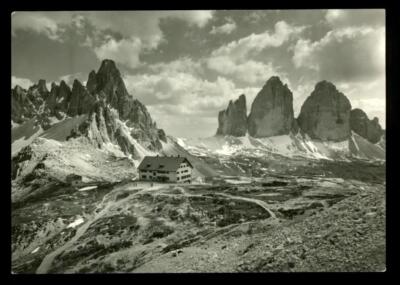 Vintage RPPC Photo Postcard Locatelli Hut Monte Paterno Tre Cime di Lavaredo