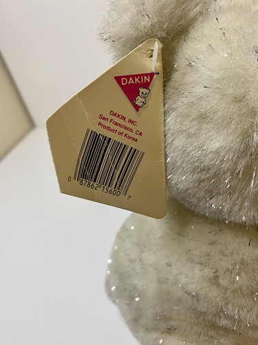 Dakin Christmas Glitter 9" Cat Kitty Plush Toy W/ Tag Silver 1988 Read Desc. - Picture 11 of 14