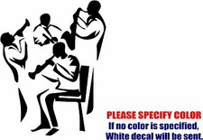 Jazz Band Playing Graphic Die Cut decal sticker Car Truck Boat Window Bumper 10"