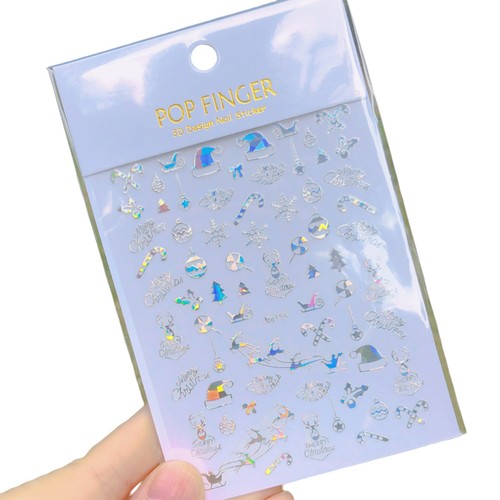 1 Sheet Manicure Sticker Self Adhesive Diy 3d Christmas Theme Winter New Year - Picture 24 of 26