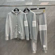 Thom Browne Classic Four-bar Long-sleeved Crew Neck Sweater Zip Hooded Trousers