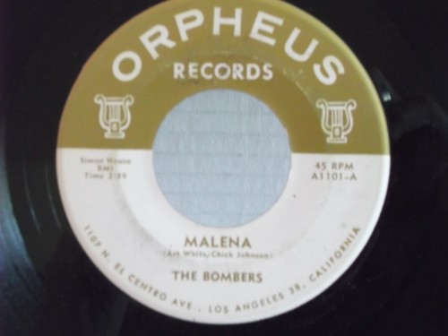 The Bombers,Orpheus 1101,"Malena",US,7" 45,1955 classic R&B, hard to find,Mint- - Picture 2 of 2