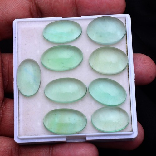 9 Pcs Natural Fluorite 18mm-21mm Oval Cabochon Huge Loose Untreated Gemstones - Picture 5 of 13