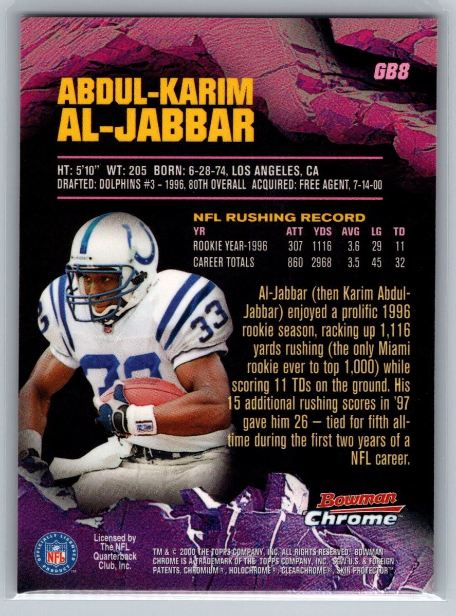2000 Bowman Chrome #GB8 Abdul-Karim al-Jabbar Ground
