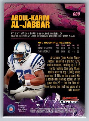 2000 Bowman Chrome #GB8 Abdul-Karim al-Jabbar Ground